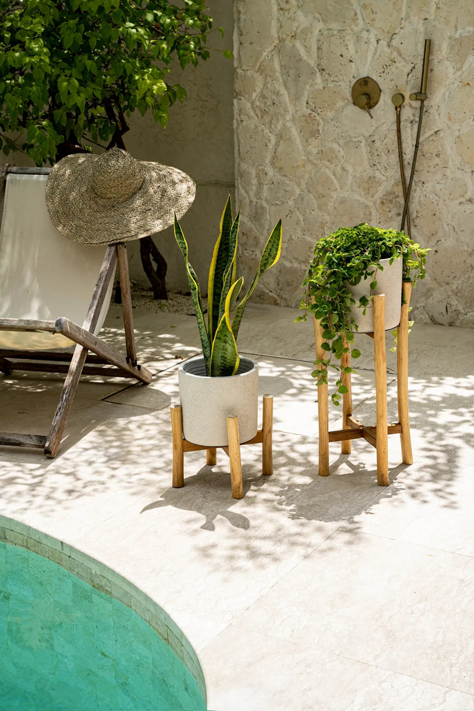 The Chalk High Planter - Concrete Natural - L