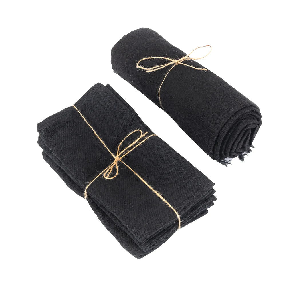 Het Linnen Tafelkleed - Zwart -180x300