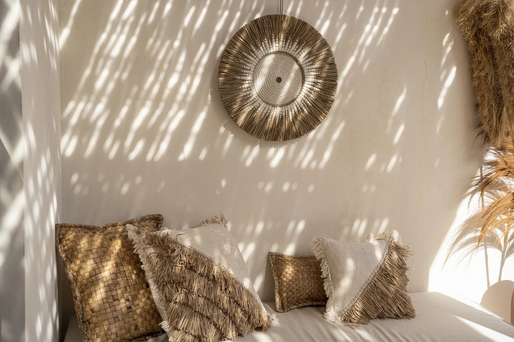 La Housse de Coussin en Coton Raphia - Blanc Naturel - 40x40
