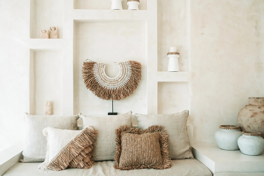 La Housse de Coussin en Coton Raphia - Blanc Naturel - 40x40