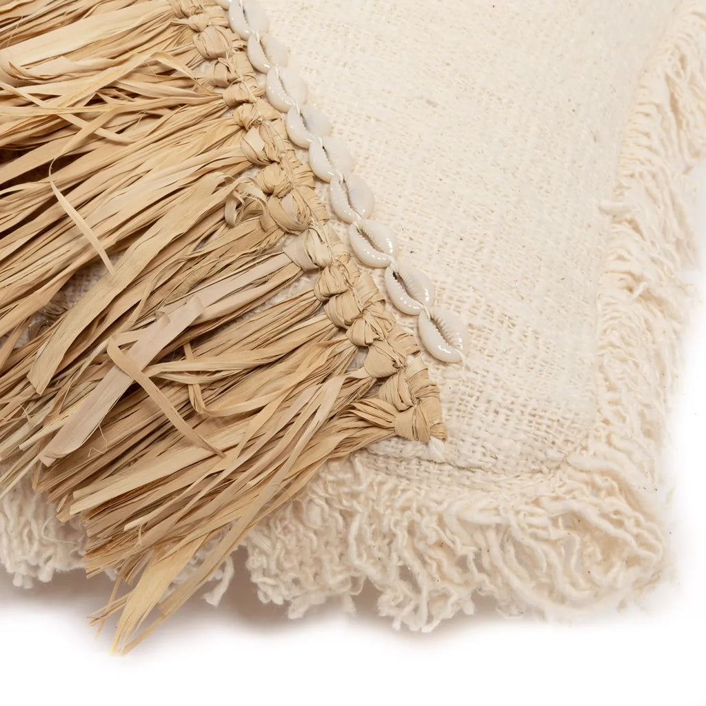 La Housse de Coussin en Coton Raphia - Blanc Naturel - 40x40