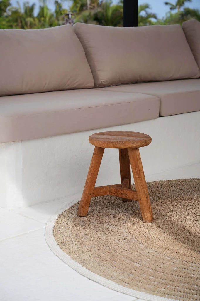 The Seagrass & Cotton Round Carpet - Natural White - 200