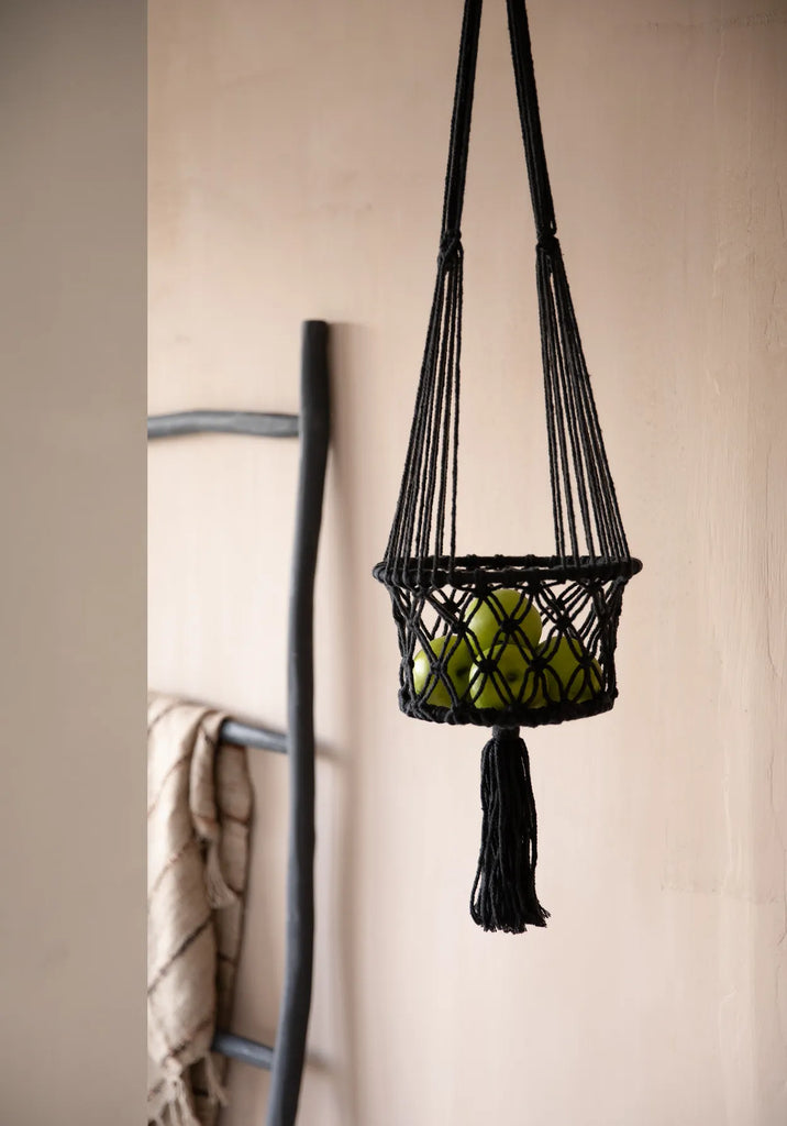 Le Cintre pour Plantes en Macramé - Noir - M