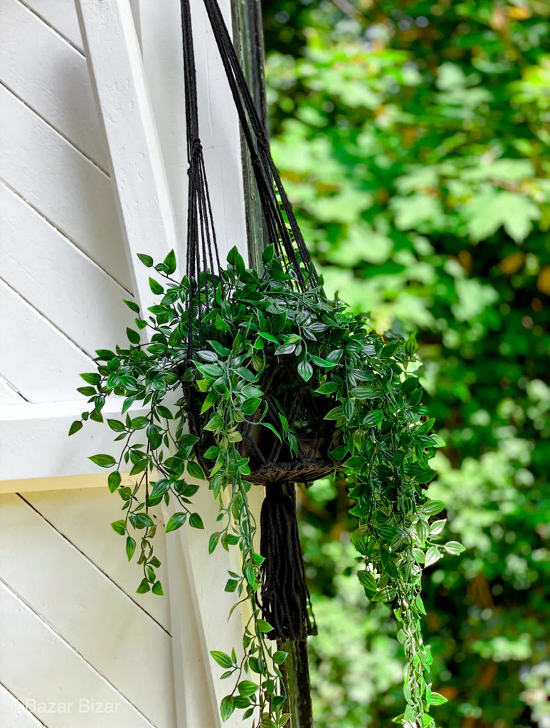 Le Cintre pour Plantes en Macramé - Noir - M