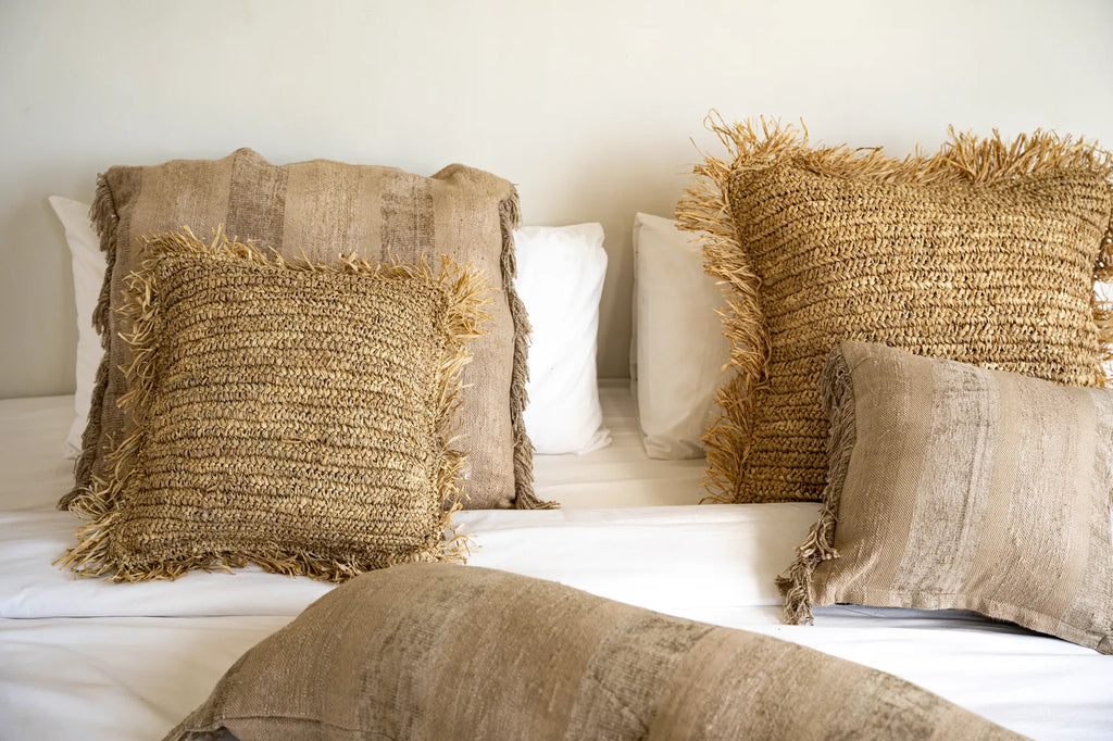 La Housse de Coussin Raphia - Carré - Naturel - 40x40