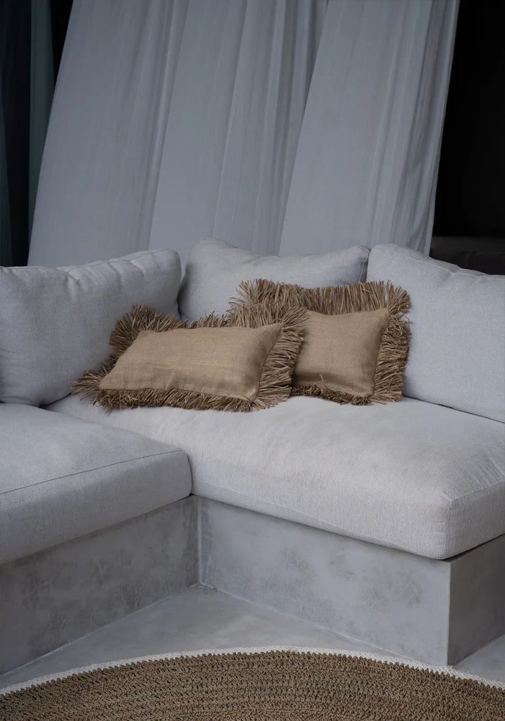 Le Tapis Rond en Jonc de Mer et Coton - Blanc Naturel - 200